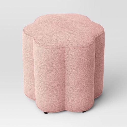 Scalloped Upholstered Ottoman Pink - Room Essentials™