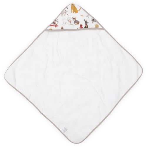 Little Unicorn Premium Infant Hooded Bath Towel| Soft & Absorbent Cotton & Terry Fabric for Newborns (Woof)