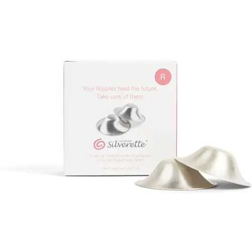 SILVERETTE The Original Silver Nursing Cups, Silverettes Metal Nipple Covers for Breastfeeding, Nursing Shield, 925 Silver Nipple Cover Guards, Soothe and Protect Sore Nipples -Made in Italy