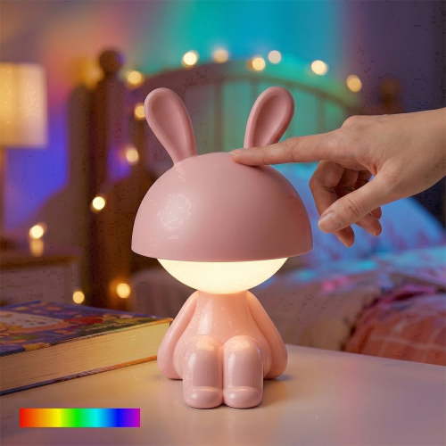 DAYBETTER Night Light, 7 Colors Changing & Rechargeable Touch Lamp, Rainbow Gradient Lighting Portable Bedside Lamp for Bedroom, Home, Office