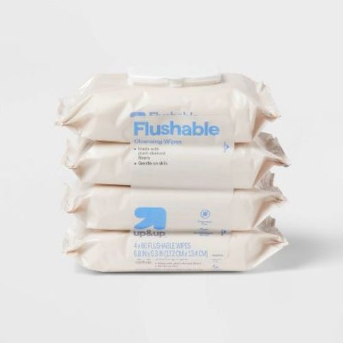 Cleansing Flushable Cloths - Fragrance Free - 60ct/4pk - up&up™