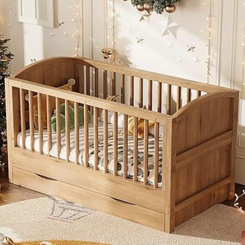 4-in-1 Convertible Crib, Converts to Toddler Bed and Full Bed