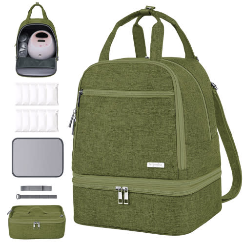 Breast Pump Bag, Spectra Pump Backpack with Pockets for Working Mom, Compatible with Spectra S1, S2, Green