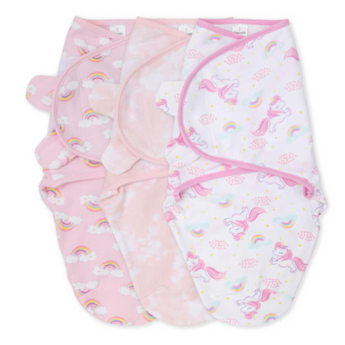 Rainbow Unicorn Swaddles, 3-Pack Set