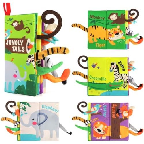 beiens Baby Books Toys, Tummy Time Touch and Feel Sensory Toys for Infant