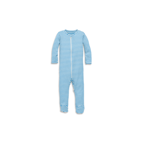 Baby Organic Zip Footie In Stripe, 0-3M
