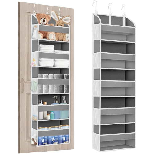 BUSATIA Over The Door Organizer, 5 Shelves, Hanging Storage, Nursery Bathroom Closet, 44 lb Capacity