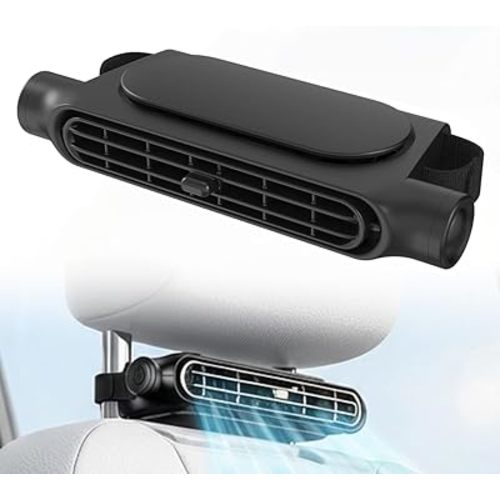 New Upgraded Car Seat Back Fan, Dual Airflow Bladeless Cooling Fan For Baby Rear Facing, 3-speed Quiet USB Backseat Headrest Fan Fits SUV Sedan Trucks, Keeps Infants, Kids, Pets & Rear Passengers Cool