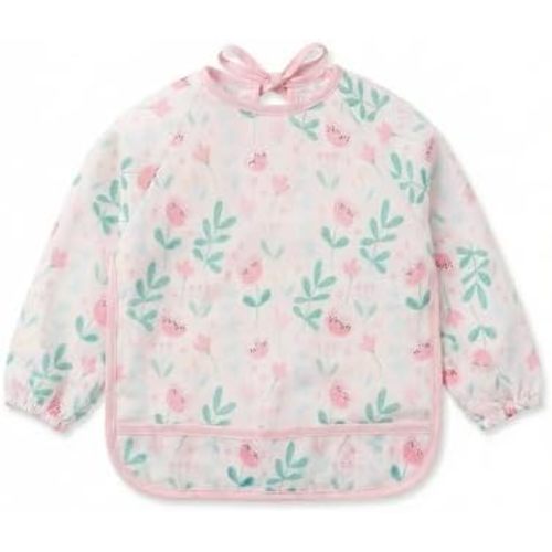 HAMUR HOME Long Sleeve Baby Bib – Waterproof & Mess-Proof Smock for Baby Led Weaning – Machine Washable Lightweight