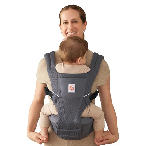 Ergobaby Alta Hip Seat Baby Carrier for Babies and Toddlers 4-48 Months | 3-Position Convertible Ergonomic Baby Carrier, Storage Pocket, Sun Hood, Hip Positioning, Fits 12-45 lbs, Graphite Grey
