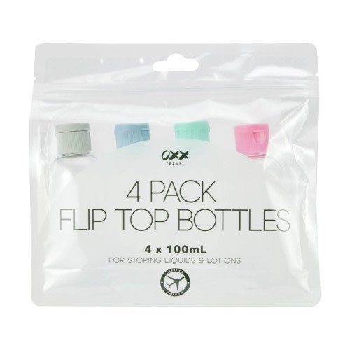 4 Pack Travel Solutions Flip Top Bottles - Kmart