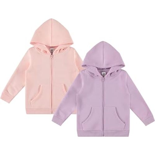 Cudlie 2-Pack Toddler Zip-Up Hoodies for Boys and Girls – Colorful Cotton Blend Sweatshirts with Pockets – Sizes 12M to 4T