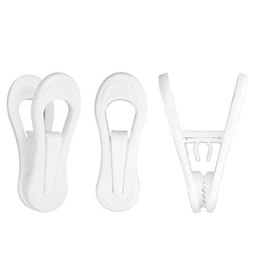 Plastic White Hanger Clips - 60 Pack Multi-Purpose Clips for Hangers | Clothes Pins Finger Clips for Plastic Clothes Hangers, Perfect for Skirt Pants Hangers, Organize Clothes, Closet Save Space