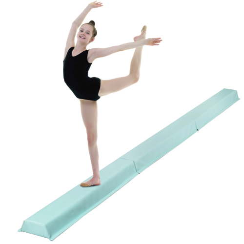 ZENY 9FT Tri-Fold Balance Beam Gymnastics Equipment Anti-Slip Base Professional Home Training, Light Blue