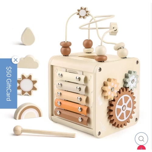 Montessori Toys for 1-3 Year Olds | Wooden Sensory Activity Cube – Joyreal