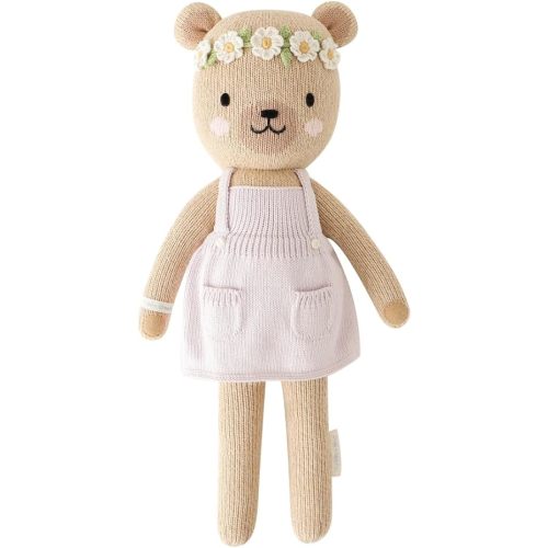 cuddle + kind Olivia the Honey Bear Regular 20" Hand-Knit Doll – 1 Doll = 10 Meals, Fair Trade, Heirloom Quality, Handcrafted in Peru, 100% Cotton Yarn