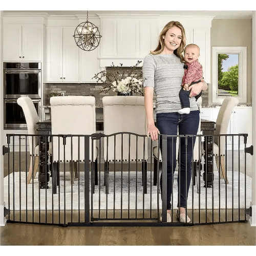 Regalo Home Decor 74-Inch Wide Super Wide Adjustable Gate, Black (1176)
