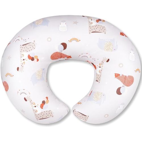Nursing Pillow, Breastfeeding Pillows with Removable Cover, Breast Feeding Pillow with Breathable Filling, Ergonomic Nursing Essentials for Bottle and Breastfeeding (Animal Gray)