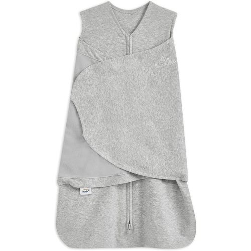 HALO 100% Cotton Sleepsack Swaddle, 3-Way Adjustable Wearable Blanket, TOG 1.5, Heather Grey, Small, 3-6 Months