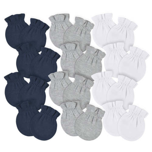 12-Pack Baby Neutral Navy, Gray, & White No Scratch Mittens – Gerber Childrenswear