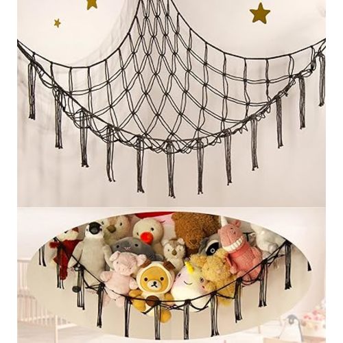 Stuffed Animals Storage Hammock Net Corner Large Adult Toy Hammock Hanging Organizers Storage Home Living Boys Room Decor Cute Funny Stuff Gifts Decorations