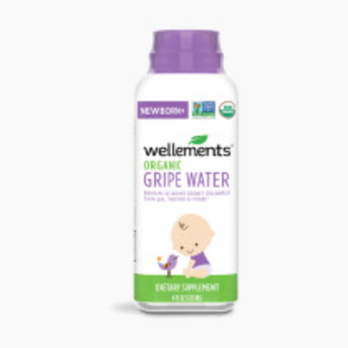 Wellements Organic Gripe Water | Relieves Occasional Stomach Discomfort from Baby Gas, Colic, Hiccups and Fussiness | Certified Organic and Non-GMO | No Artificial Flavors | 4 Fl Oz. | Ages Newborn+