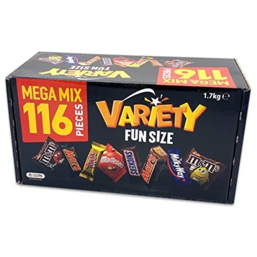 Mars Variety Mix Box 116 Pieces Party Chocolate Snickers M&M Twix Maltesers