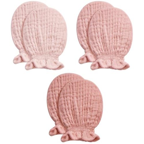 Pro Goleem Muslin Baby Mittens for Newborn, 100% Cotton No Scratch Soft Breathable Gloves for Boys and Girls 0-6 months