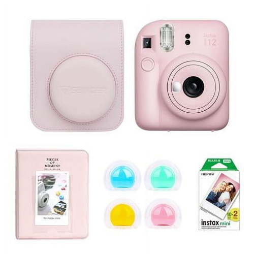 Instax Mini 12 Instant Film Camera, Blossom Pink, Bundle with Accessory Kit and Twin Pack Daylight Film