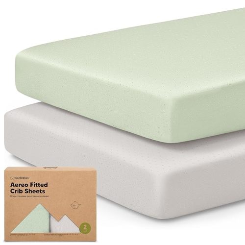 KeaBabies 2-Pack Fitted Crib Sheets for Boys, Girls, Baby - Soft Bamboo Viscose Cotton, 52x28 Standard Crib Mattress Sheets, Toddler Bed Mattress Cover, Gender Neutral, Breathable, Durable (Sage)