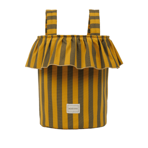 Basket Rayas - Olive + Gold · Minicoton