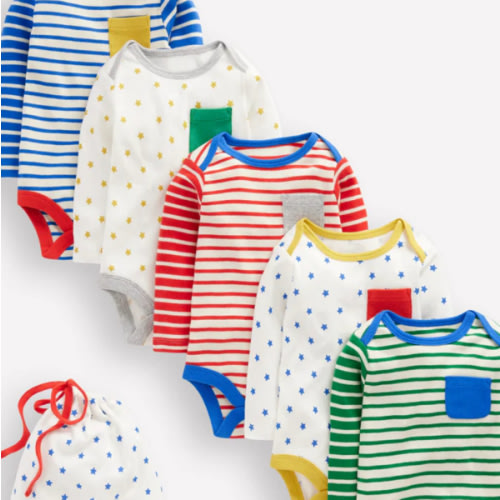Striped 5 Pack Bodies-Multi Stripes/Stars | Boden USA