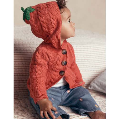 Novelty Cotton Knitted Jacket - Terracotta Clay Pumpkin | Boden UK