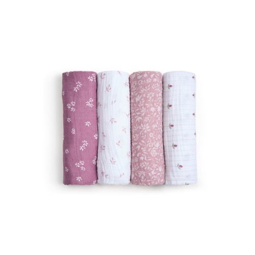 Boutique 4-Pack 100% Organic Cotton Muslin Swaddles