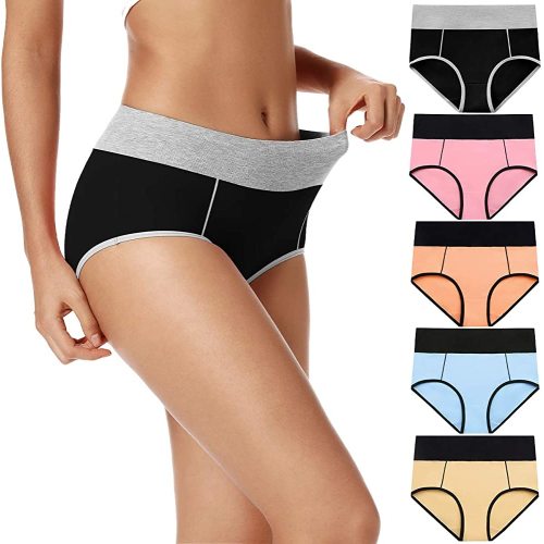 POKARLA Womens Cotton Underwear High Waist Full Coverage Briefs Soft Breathable Postpartum Panties Stretch Underpants