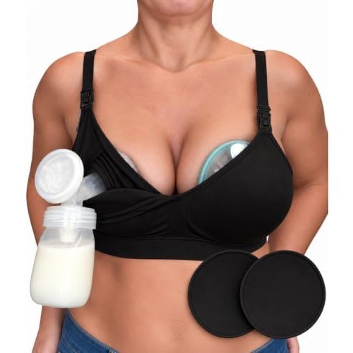 Simple Wishes Pumping Bra Hands Free, Nursing Bra for Breastfeeding