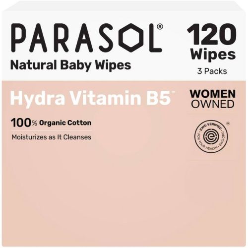 Parasol 100% Organic Cotton Hydra Vitamin B5 Baby Wipes - 3 Packs - 120ct