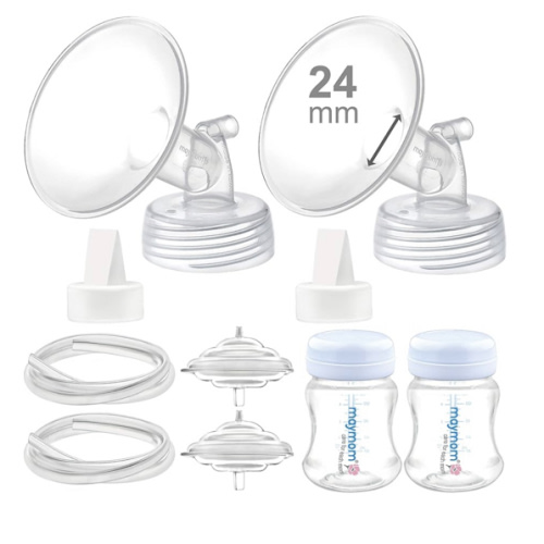 Maymom Pump Parts Compatible with Spectra S2 S1 Replacement Kit for Spectra Pump Parts 24 mm Flange Duckbill Valve Tube Bottle Backflow Protector, Not Original S2 S1 Accessories