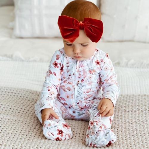 Wren's Wildflower Zipper Ruffle Footie | Caden Lane