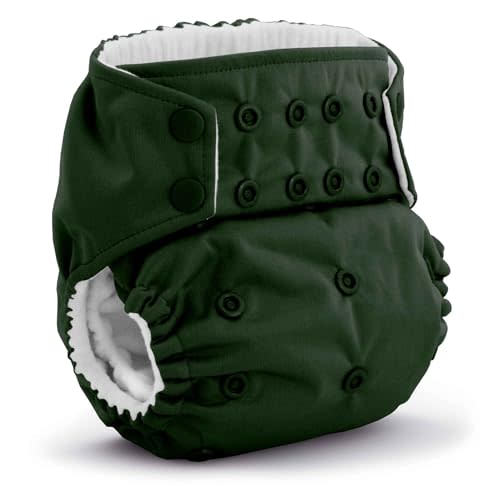 Kanga Care Rumparooz G3 Stay Dry Cloth Diaper Reusable One Size Pocket Diaper Patented Inner Double Gusset 2 pcs Microfiber Insert Soaker (6-55+ lbs) - Pine