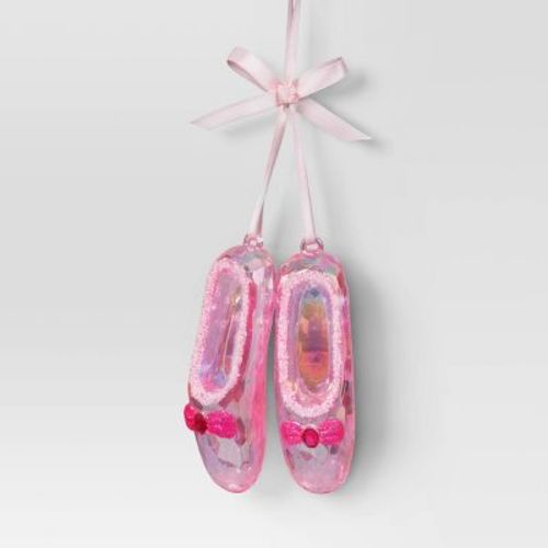 Christmas Pink Plastic Ballet Slippers Ornament - Wondershop™