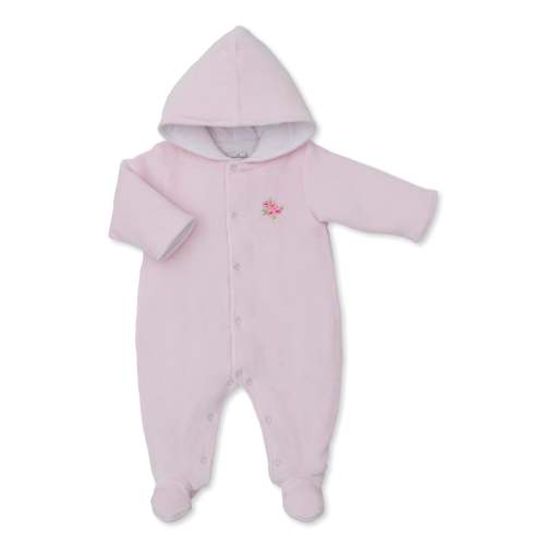 Roses and Blooms Pink Velour Footed Bunting