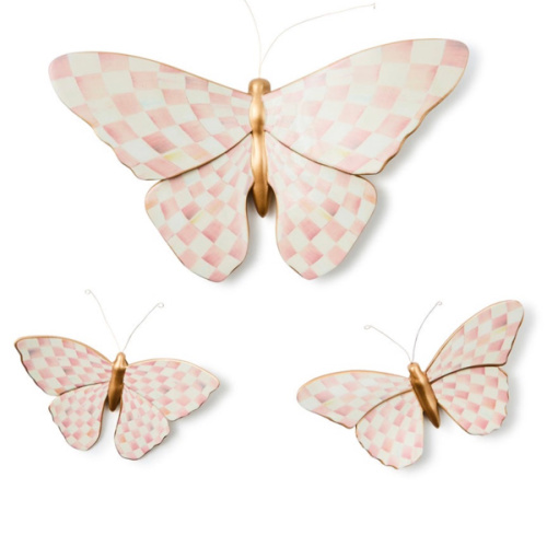 MacKenzie-Childs | Rosy Check Butterfly Wall Decor