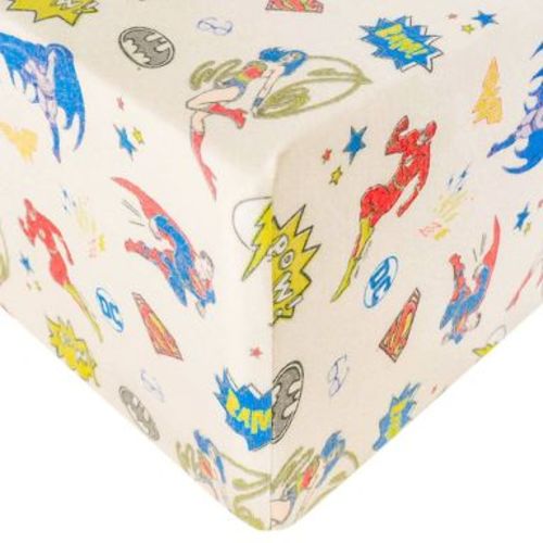 Copper Pearl Premium Crib Sheet - Super Heroes DC Comics