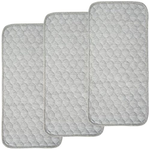 BlueSnail Quilted Thicker Waterproof Changing Pad Liners 3 Count(Gray 13” x 27”)