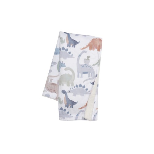 Dino-Might Ultra-Soft Fleece Watercolor Dinosaur Baby Blanket
