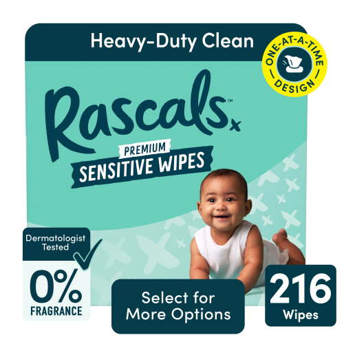 Rascals Sensitive Baby Wipes Fragrance Free 216 Count