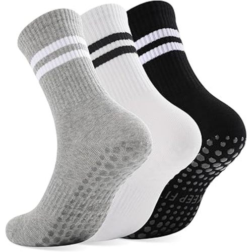 Grip Pilates Socks Non Slip Athletic Yoga Socks with Grips for Women Grippy socks for Hospital Workout Barre