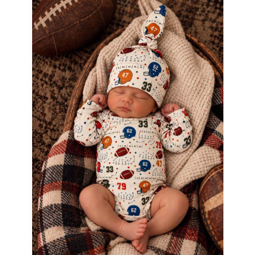 Long Sleeve Bodysuit, Vintage Football Playbook