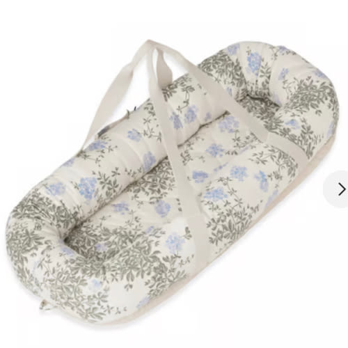 Plumbago satin quilted baby nest, 43x87x16cm